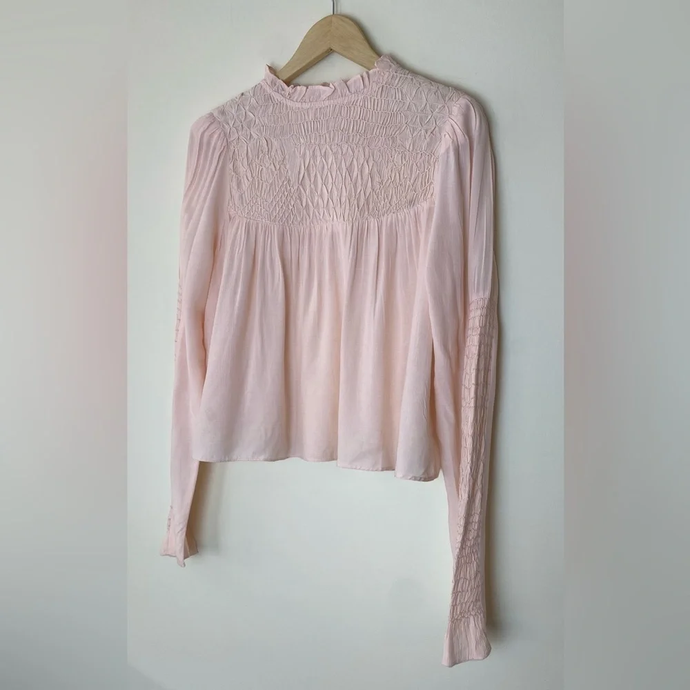 Free People Smocked In Time Top - Light Peach​​​​​​​​
